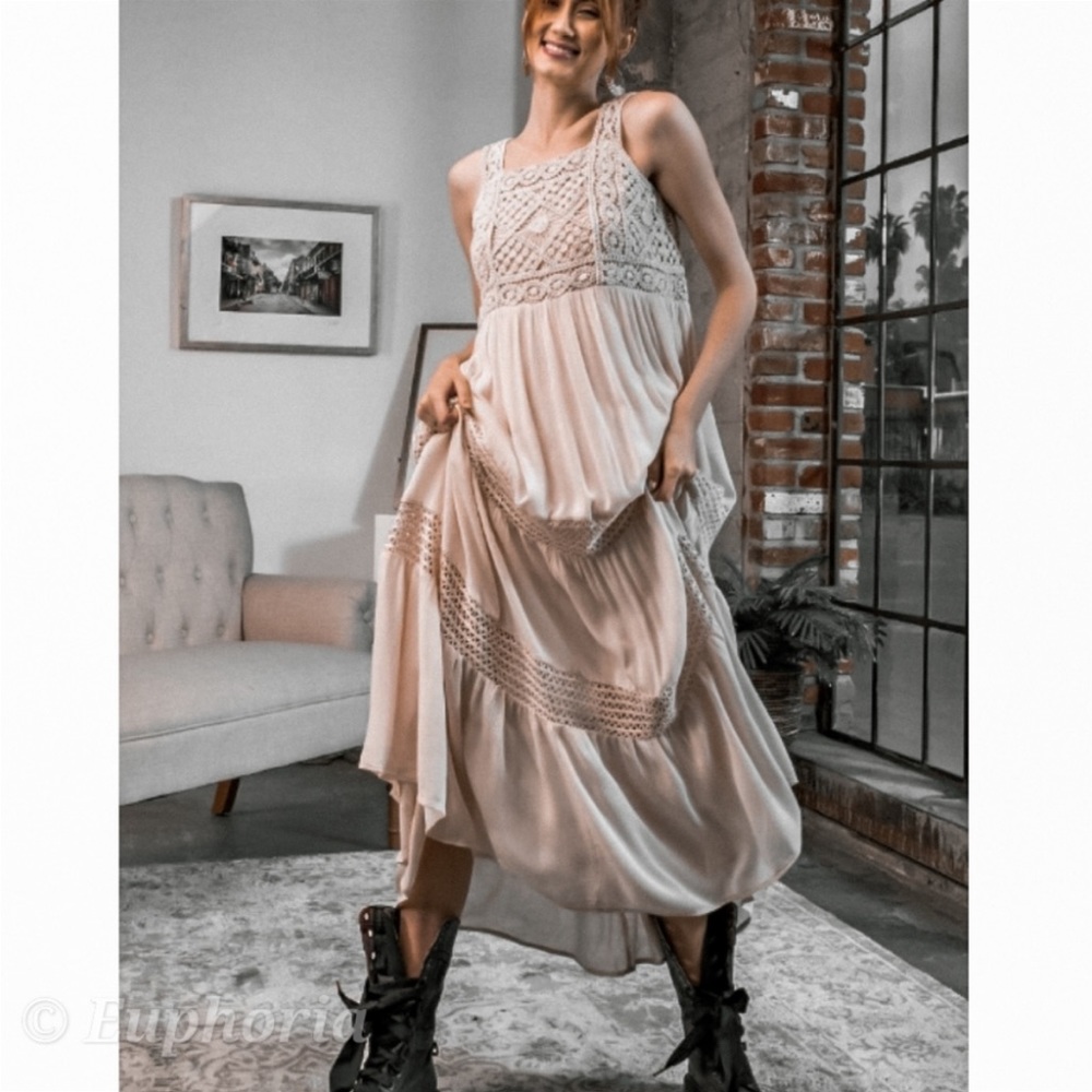 Crochet Top Maxi Dress - Picture 2 of 4